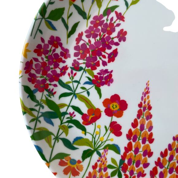 LAURA ASHLEY Melamine Pop of Color Spring Floral 8" Appetizer Plate Set of 4 NEW - Picture 5 of 10